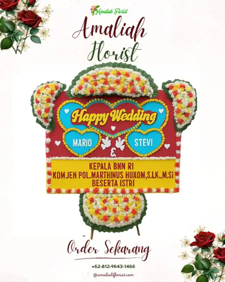 Papan Bunga Pernikahan Sedandan